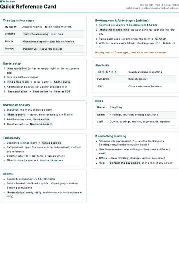 Cover of WS-QR-004 Quick Reference Card