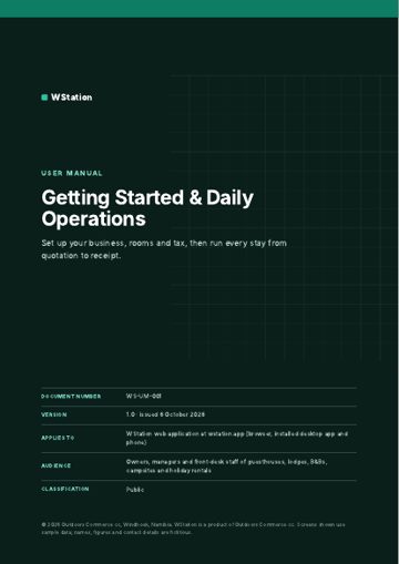 Cover of WS-UM-001 Getting Started & Daily Operations